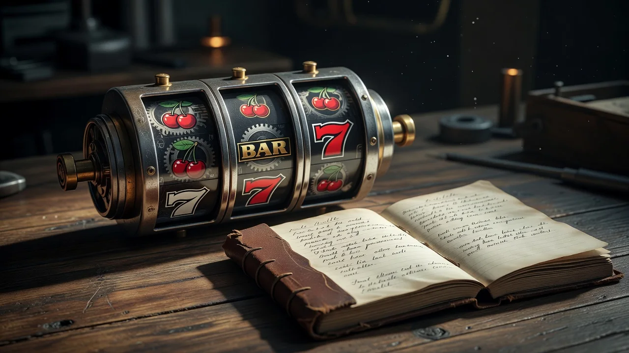 Slot reels and an info panel at Olympe Casino